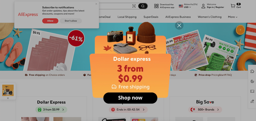 AliExpress first order discount